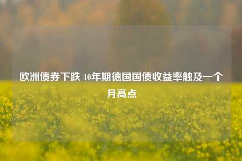 欧洲债券下跌 10年期德国国债收益率触及一个月高点