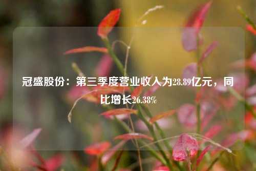 冠盛股份：第三季度营业收入为28.89亿元，同比增长26.38%