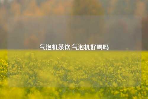 气泡机茶饮,气泡机好喝吗