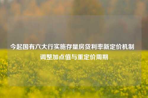 今起国有六大行实施存量房贷利率新定价机制  调整加点值与重定价周期