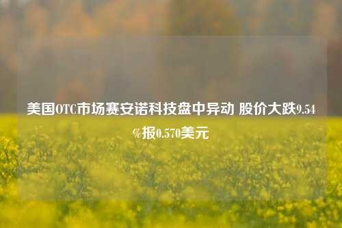 美国OTC市场赛安诺科技盘中异动 股价大跌9.54%报0.570美元