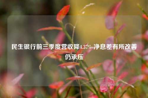 民生银行前三季度营收降4.37% 净息差有所改善仍承压