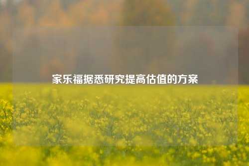 家乐福据悉研究提高估值的方案