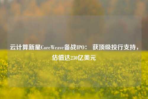 云计算新星CoreWeave备战IPO： 获顶级投行支持，估值达230亿美元