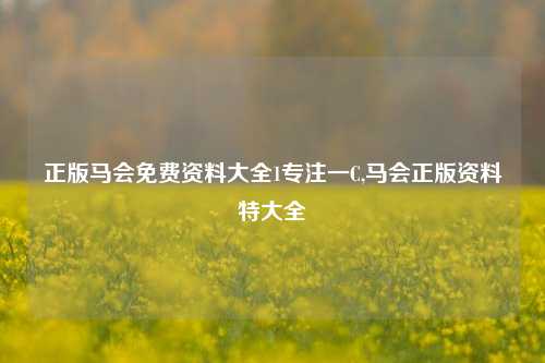 正版马会免费资料大全1专注一C,马会正版资料特大全