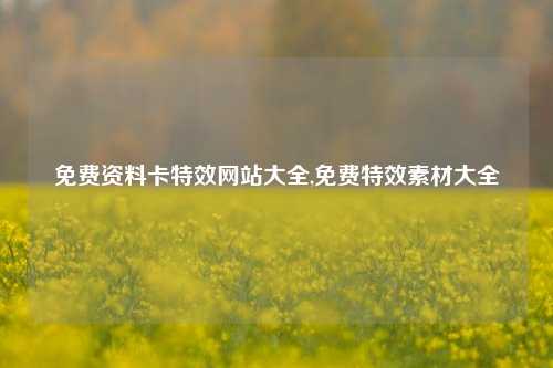 免费资料卡特效网站大全,免费特效素材大全