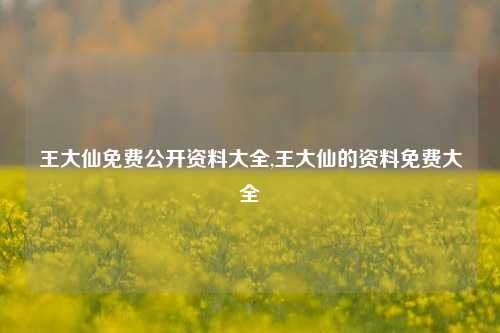 王大仙免费公开资料大全,王大仙的资料免费大全