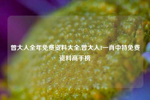 曾大人全年免费资料大全,曾大人1一肖中特免费资料高手榜