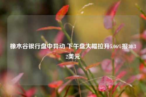 橡木谷银行盘中异动 下午盘大幅拉升5.06%报30.32美元