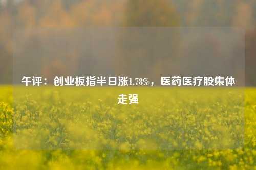 午评：创业板指半日涨1.78%，医药医疗股集体走强