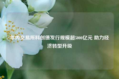 年内交易所科创债发行规模超5000亿元 助力经济转型升级