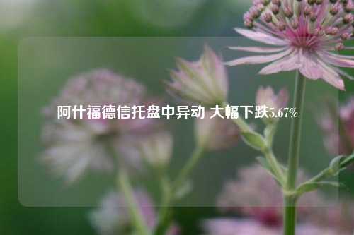 阿什福德信托盘中异动 大幅下跌5.67%