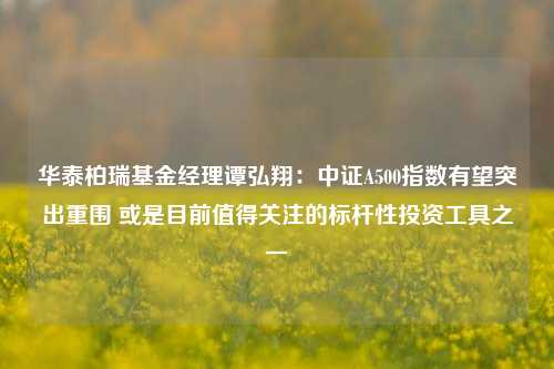 华泰柏瑞基金经理谭弘翔：中证A500指数有望突出重围 或是目前值得关注的标杆性投资工具之一