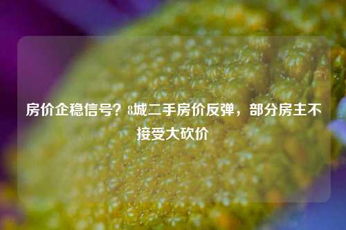 房价企稳信号？8城二手房价反弹，部分房主不接受大砍价