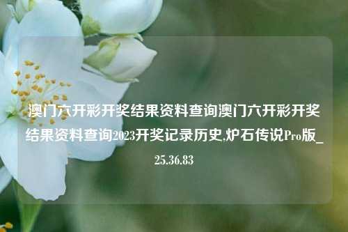 澳门六开彩开奖结果资料查询澳门六开彩开奖结果资料查询2023开奖记录历史,炉石传说Pro版_25.36.83