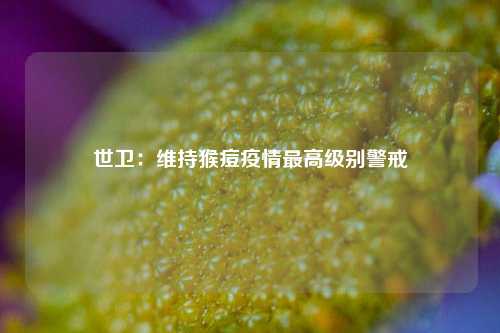 世卫：维持猴痘疫情最高级别警戒