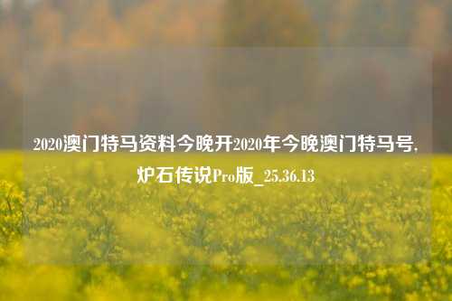 2020澳门特马资料今晚开2020年今晚澳门特马号,炉石传说Pro版_25.36.13