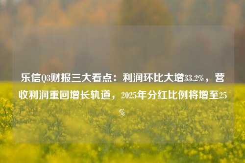 乐信Q3财报三大看点：利润环比大增33.2%，营收利润重回增长轨道，2025年分红比例将增至25%