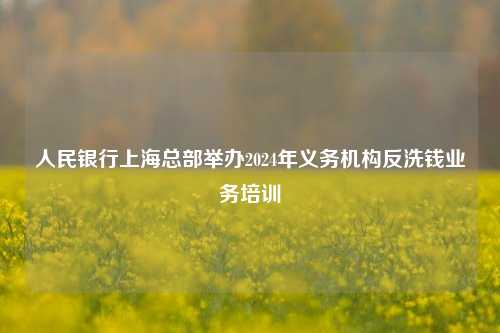 人民银行上海总部举办2024年义务机构反洗钱业务培训